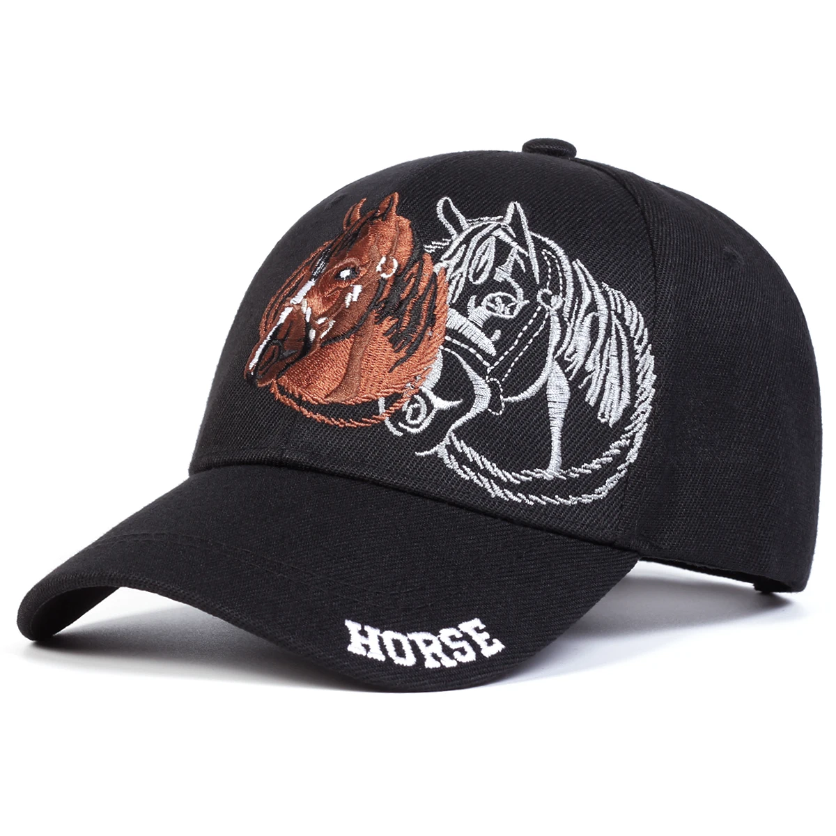 Unisex HORSE Embroidery Baseball Caps Spring Autumn Outdoor Adjustable Casual Hats Sunscreen Hat