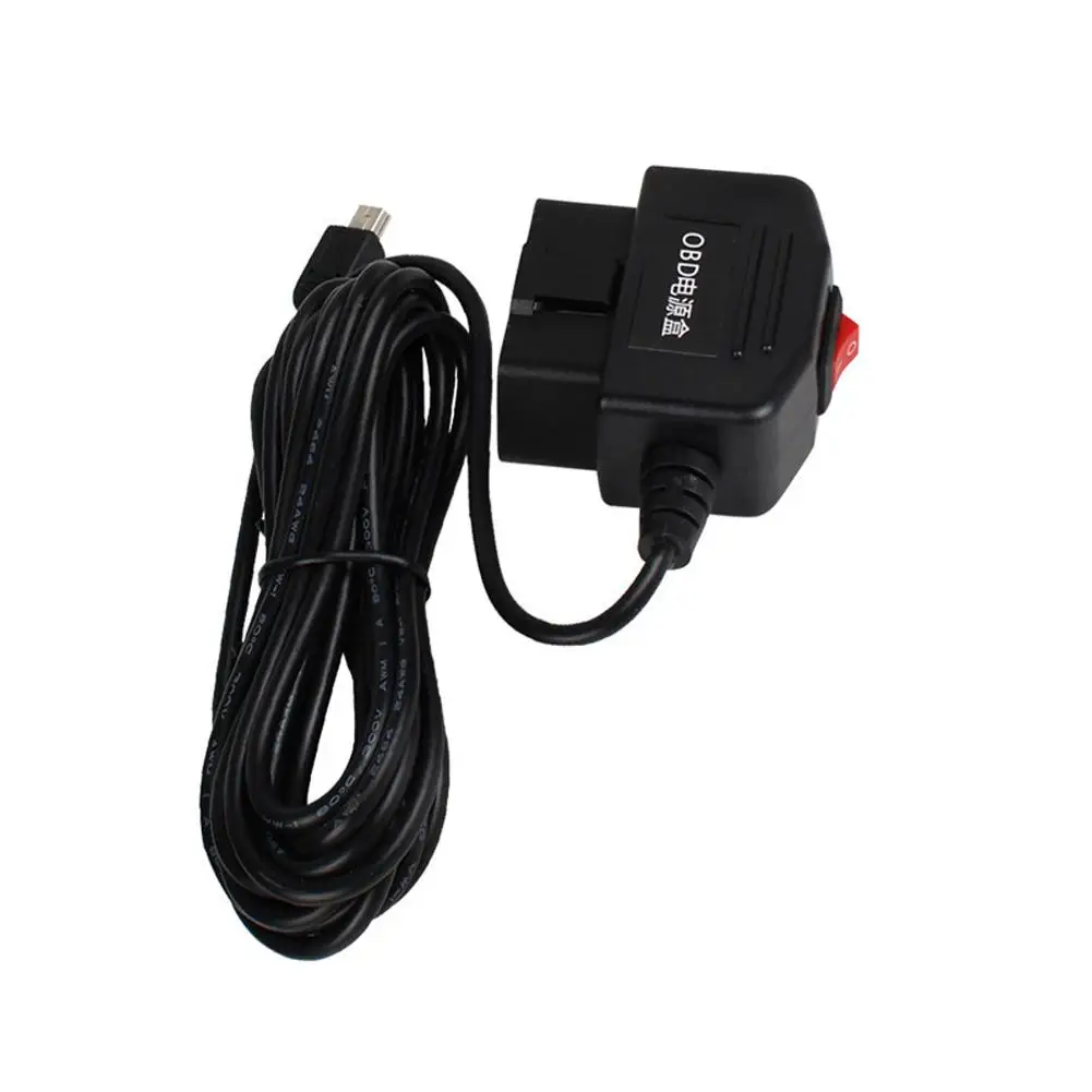 Input 12V-40V To 5V/3A Car Dash Cam Hardwire Kit Type-C Min/Micro USB Head Car Charger OBD Step Down Cable DVR GPS 3.5 Meters