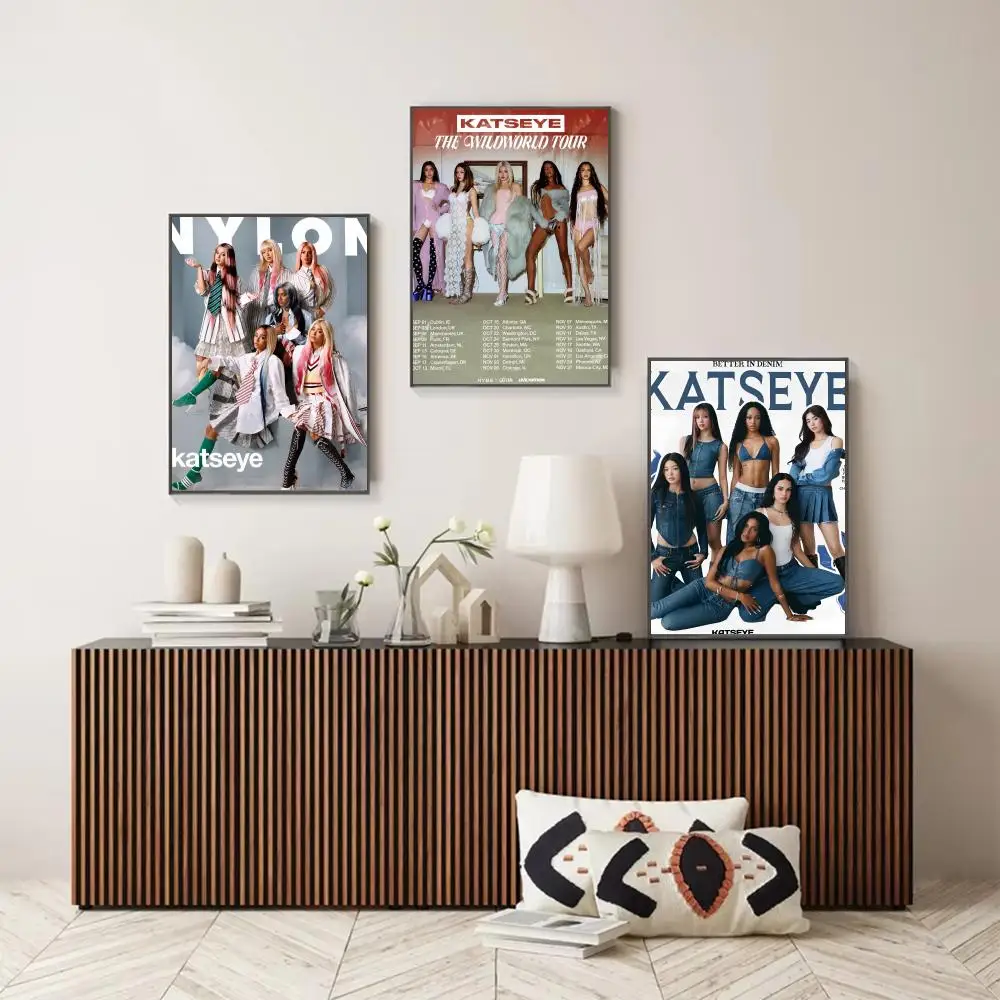 Famous Team Kpop K-KATSEYE Poster Modern Minimalist Wall Art Prints for Bedroom Living Room Aesthetic Contemporary Decor Gift - view 4