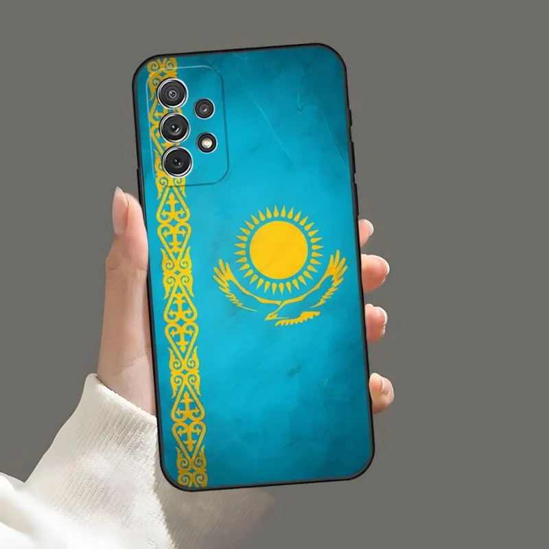 Kazakhstan Flag Phone Case For Samsung A13 A23 A52 A53 A51 A14 A50 A33 A22 A31 A54 A03S A32 A21 A81 A34 Silicone Cover