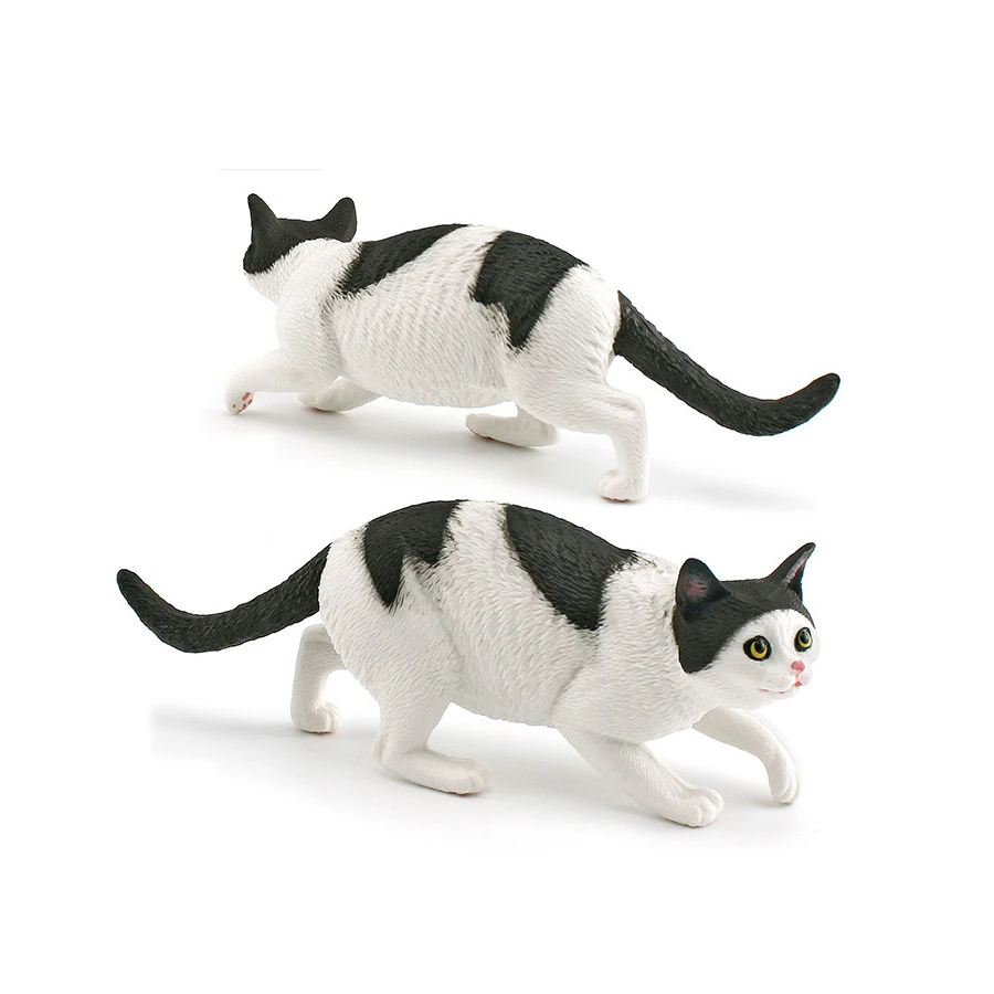 Realistyczne figurki kotów w stylu pastoralnym Felis Catus Kitten, figurki w kształcie jajek wielkanocnych, dekoracje cottagecore na biurko, do domu i biura.