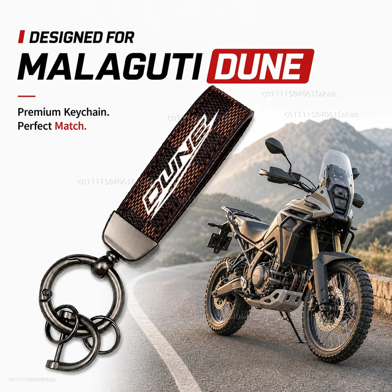 For Malaguti Dune 2020-2024 Motorcycle Keychain Leather Key Ring Custom Logo Gift for Rider Men Women Accessories