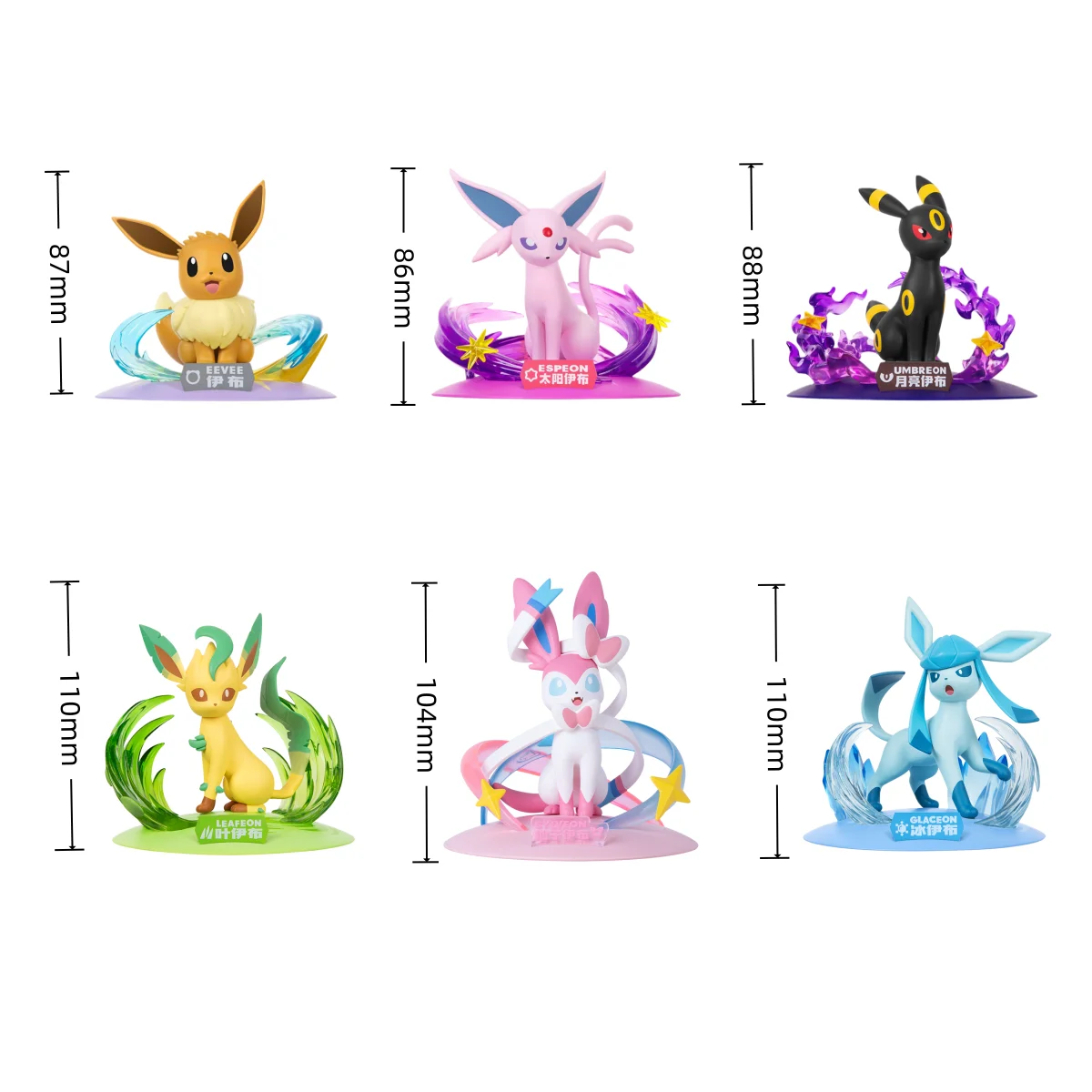 Originalprodukt Pokemon Anime Actionfiguren PIKACHU Mewtwo GENGAR SYLVEON LUCARIO Sammlerstücke Modell Ornament Spielzeug Geburtstagsgeschenk – Detail 1