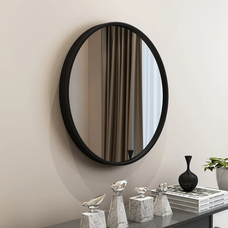 

Simple Nordic Golden Round Makeup Mirror Multiscene Bathroom Companion Iron Frame Decorative Mirrors Elegant Design