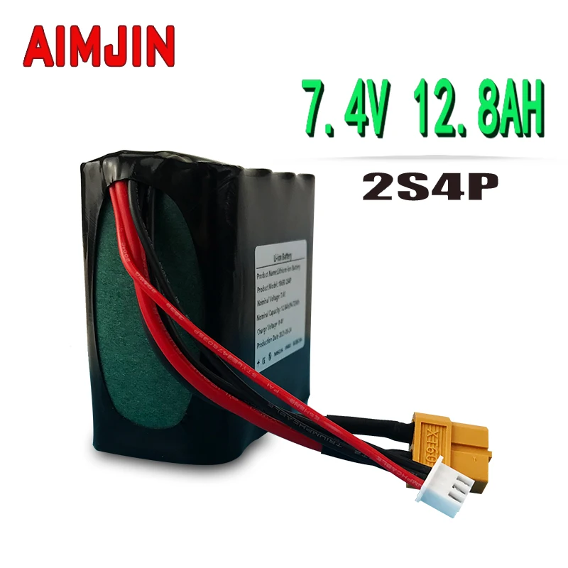 2S4P 12.8Ah 7.4V  12800mAh 8.4V High Capacity UAV Rechargeable Li-ion Battery for Various RC Airplane Drone Quadroto