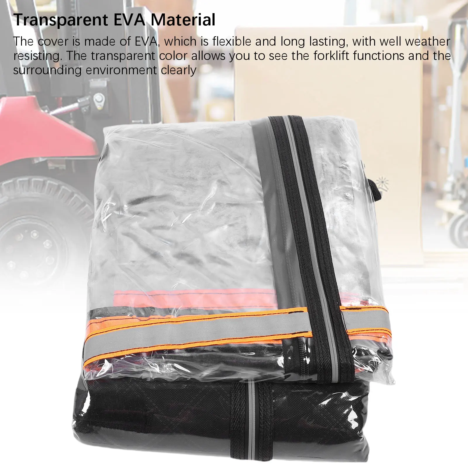 Forklift Cover Dust Rain Wind Proof Transparent EVA Protective Enclosure All Weather Forklift Sunshade Forklift Rain Cover