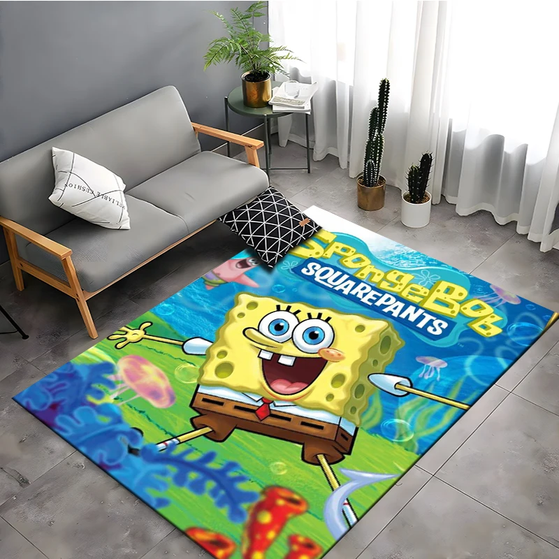 Alfombra de Bob Esponja de dibujos animados, Felpudo de área grande para el hogar, sala de estar, dormitorio de niños, sofá, Decoración, regalo