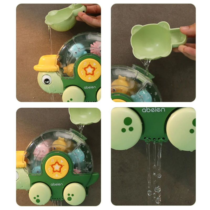 2IN1 Baby Bath Toy for Toddlers 1-3 Years Bathtub Water Spray Toy Amphibious Funny Gliding turtle Summer Shower Game Toy for Kid