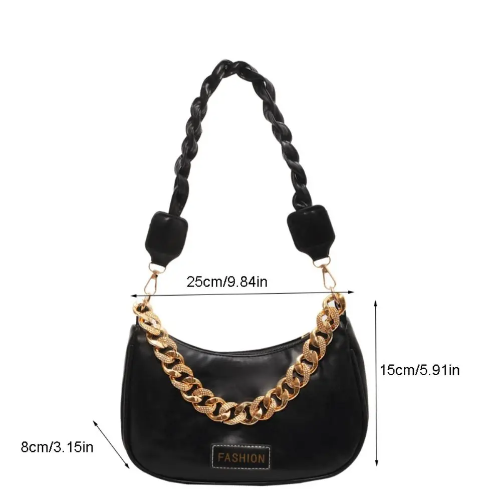 Pu Lederen Ketting Schoudertas Kleine Vierkante Tas Messenger Bag Onderarm Tas Telefoon Tas Pu Lederen Crossbody Tas Meisje