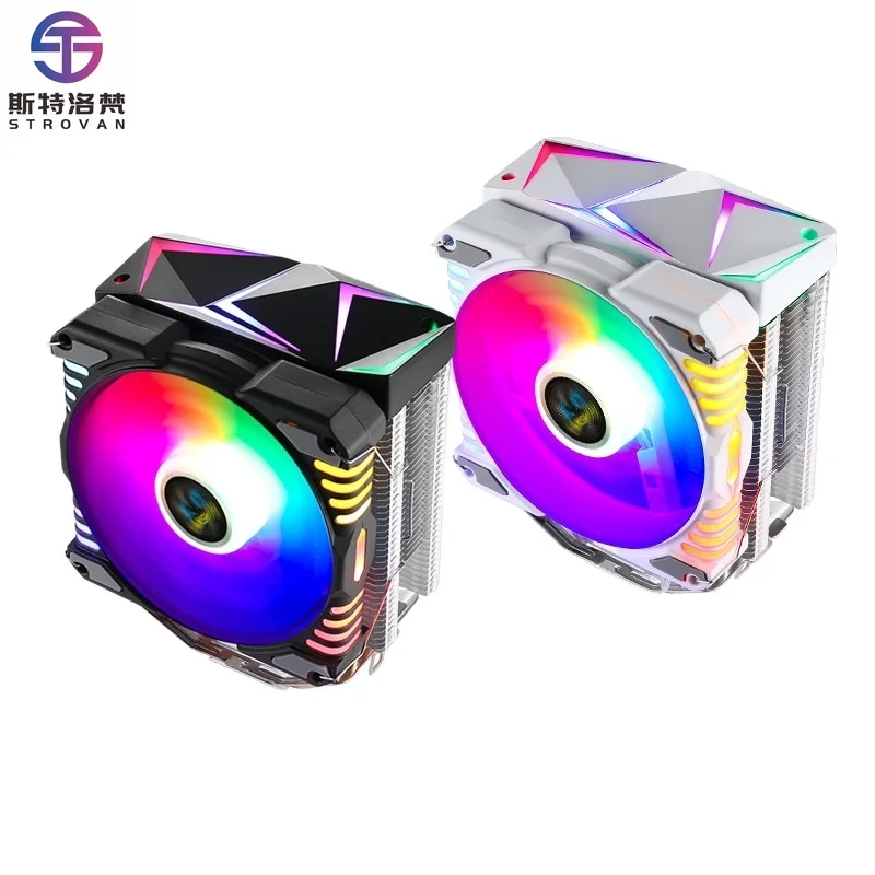 12CM4 ARGB Silent CPU Radiator Copper Tube 1200AMD1700 Desktop Air-Cooled for 2011 Computer Heatpipe PC Fan Compatible