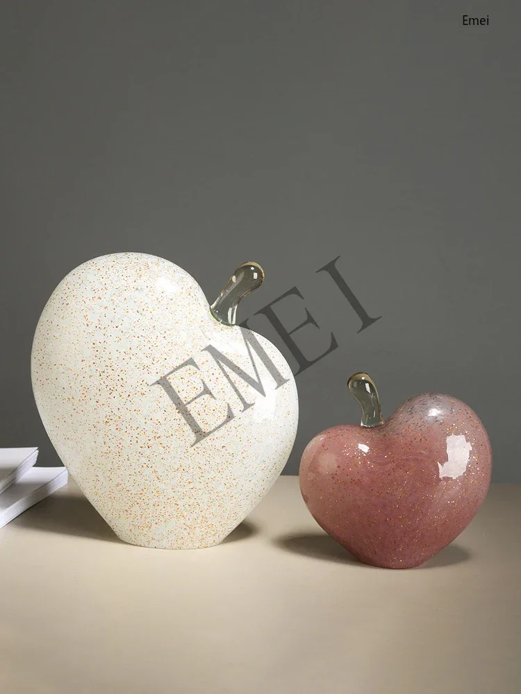 Apple Glass Ornament Creative Living Room Study Hallway Home Decoration Glass Gift