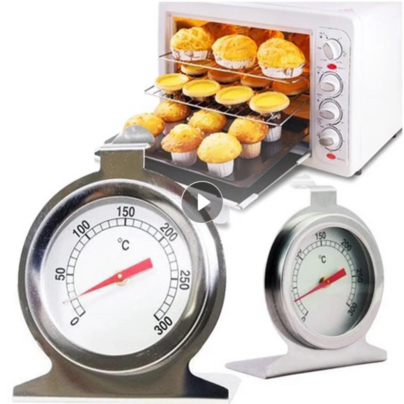 Stainless Steel Oven Thermometer Food Meat Grill Cooking Mini Dial Stand Up Temperature Gauge For Oven Cooker Kitchen Tool 300°C