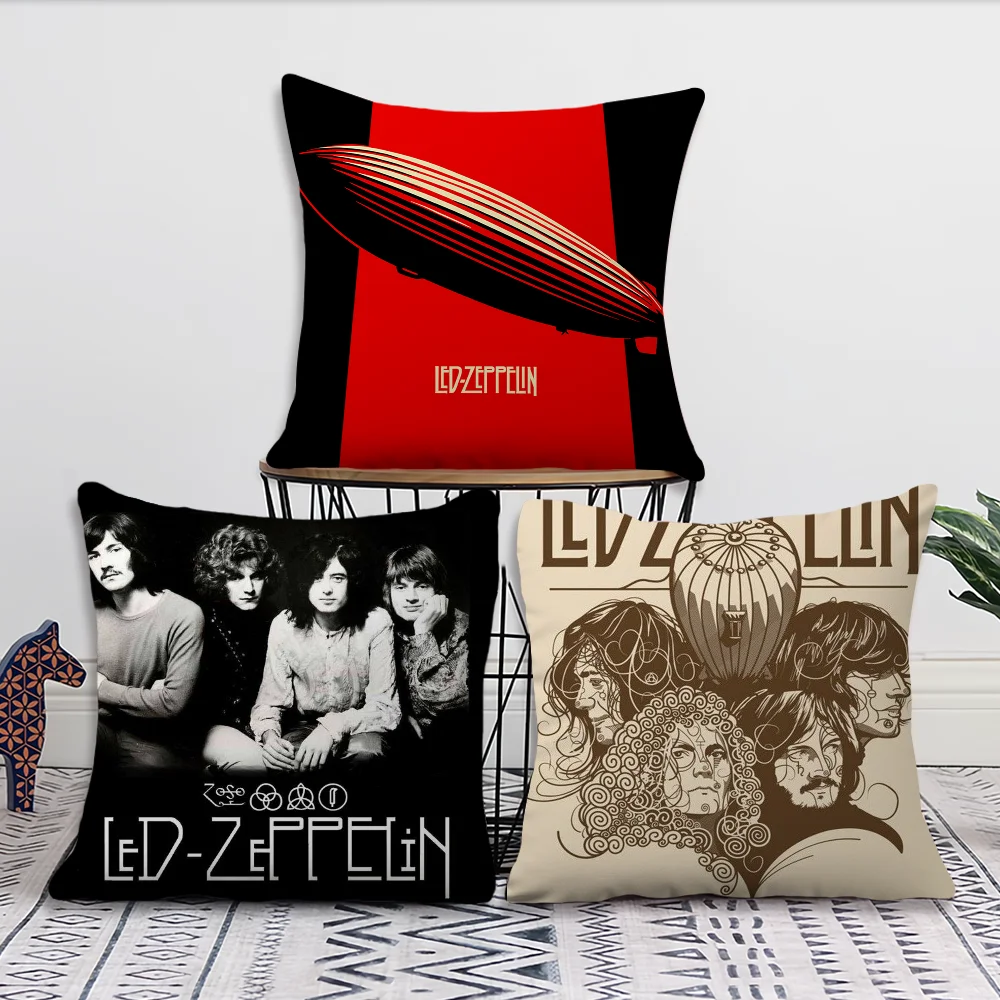 The Band L-Led Z-Zeppelin غطاء وسادة ناعم مريح لأريكة غرفة المعيشة ديكور المنزل والمكتب أغطية حماية