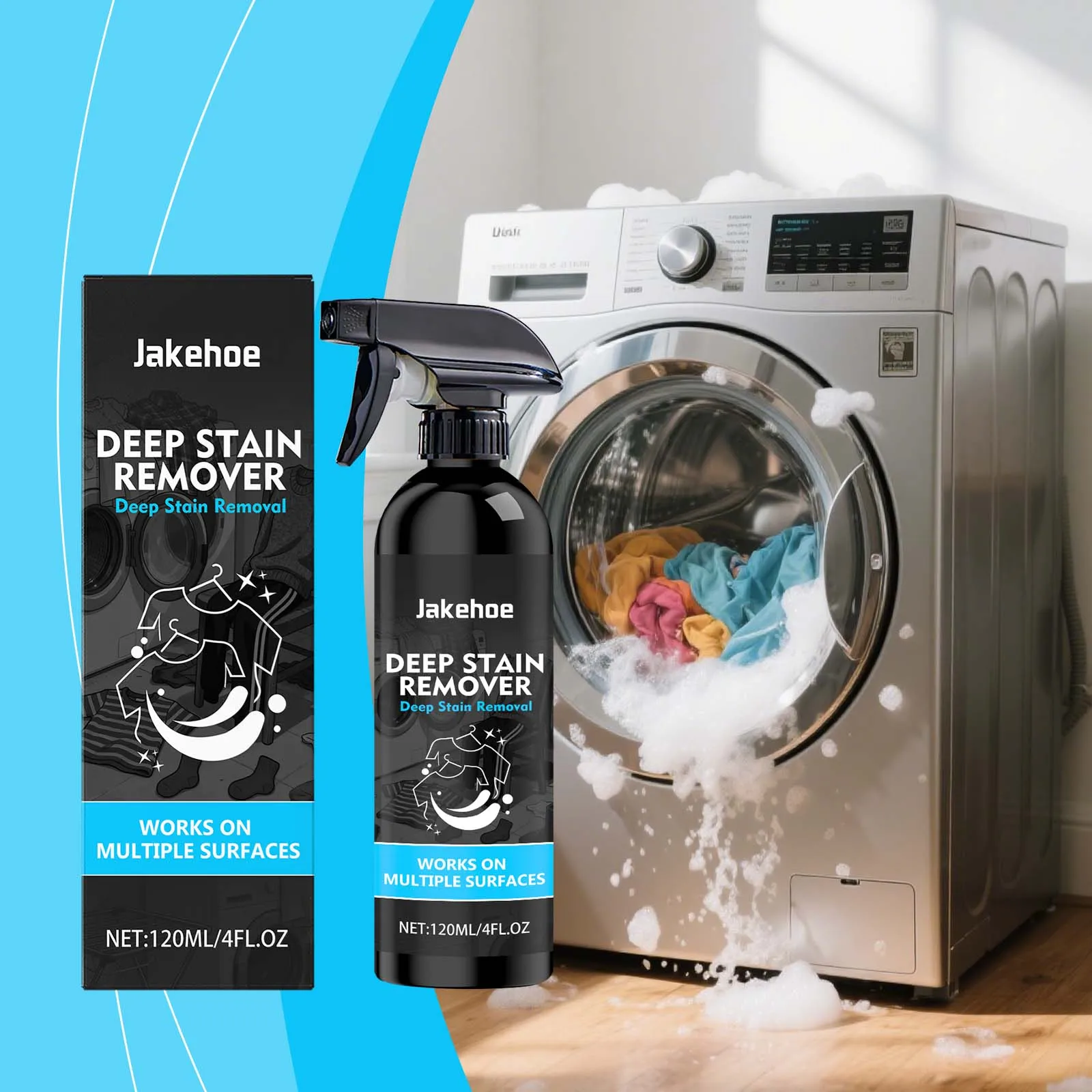 مزيل البقع متعدد الوظائف والقوي للملابس، عامل تنظيف متعدد الاستخدامات ومتعدد الاستخدامات