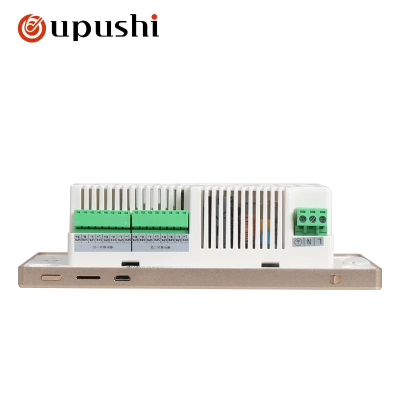 Oupushi เครื่องขยายสัญญาณ A7ติดผนังขนาด7นิ้วระบบสัมผัสหน้าจอพร้อมการเชื่อมต่อ WiFi พื้นหลังบลูทูธเครื่องขยายเสียงติดผนังฟังเพลงสมาร์ทโฮม