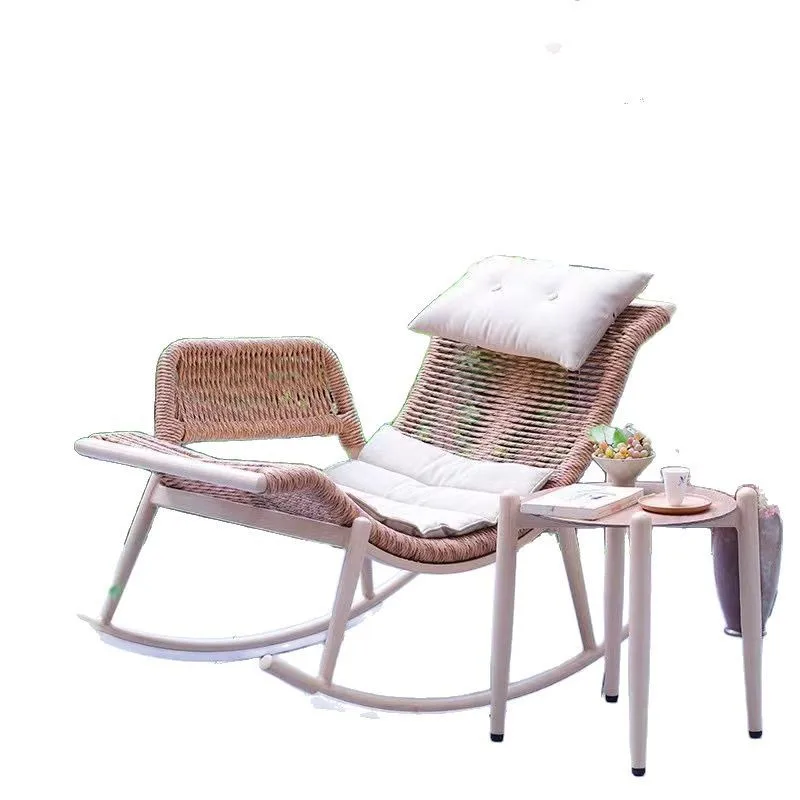 

Outdoor rocking chair recliner adult home living room lazy sofa balcony single rattan courtyard retro rocking