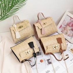 Trendy Fashion Women's Bbag New Personality Woven Handbag Temperament Kelly Bag Straw Woven Bag