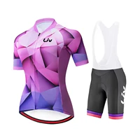 LIV-Conjunto de traje de ciclismo para mujer, camiseta de ciclismo de manga corta, transpirable, para ciclismo al aire libre, camiseta deportiva de secado rápido, novedad de verano