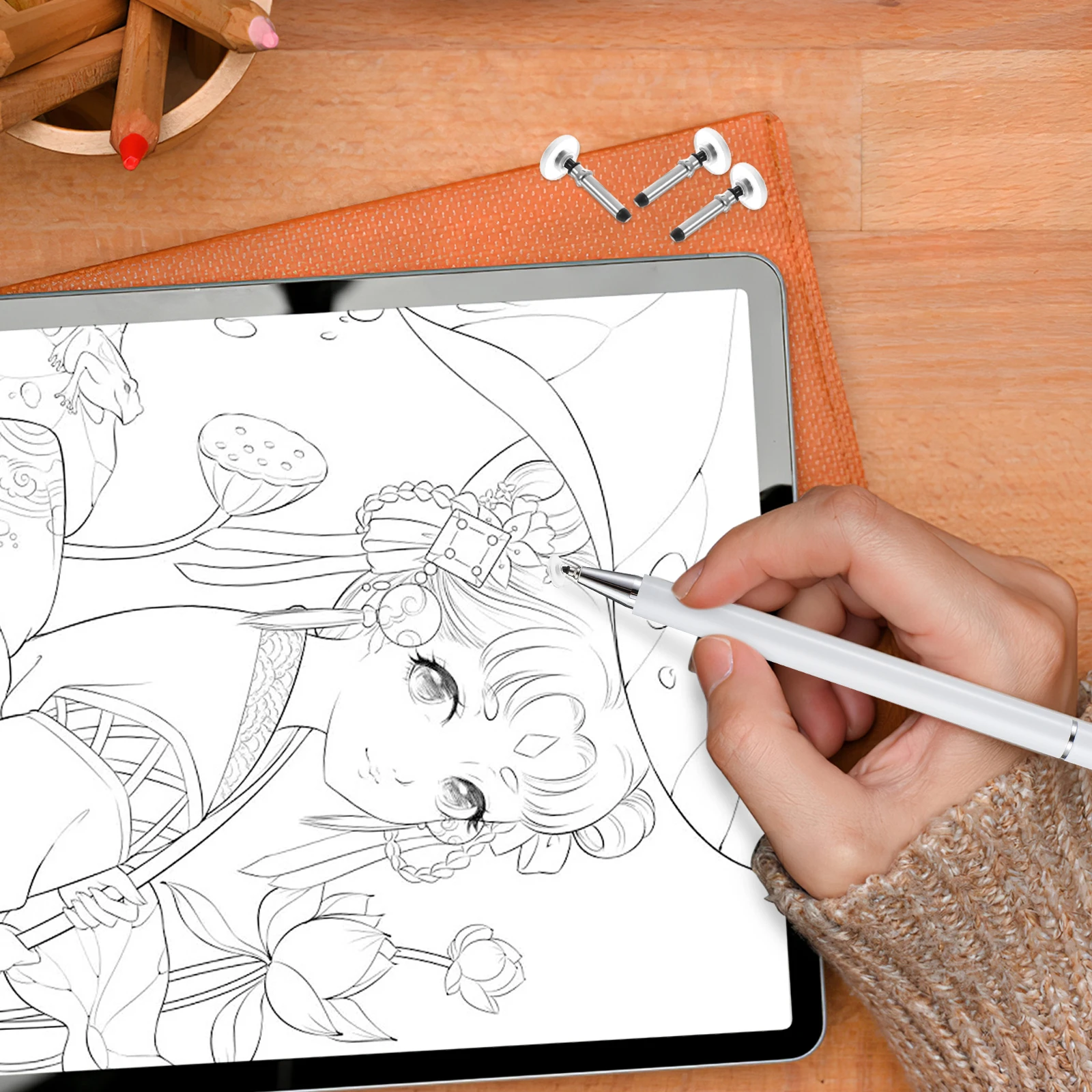 Pena Layar Sentuh Pena Stylus Tablet Anak Layar Sentuh untuk Layar Runcing Logam