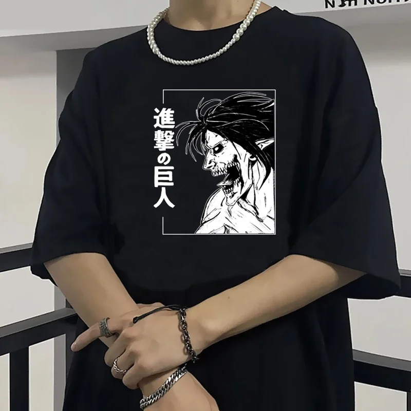 Hot Japanese Anime Attack on Titan T Shirt Men Kawaii Cartoon Shingeki No Kyojin Graphic Tees Harajuku Titans Attack Tshirt Male