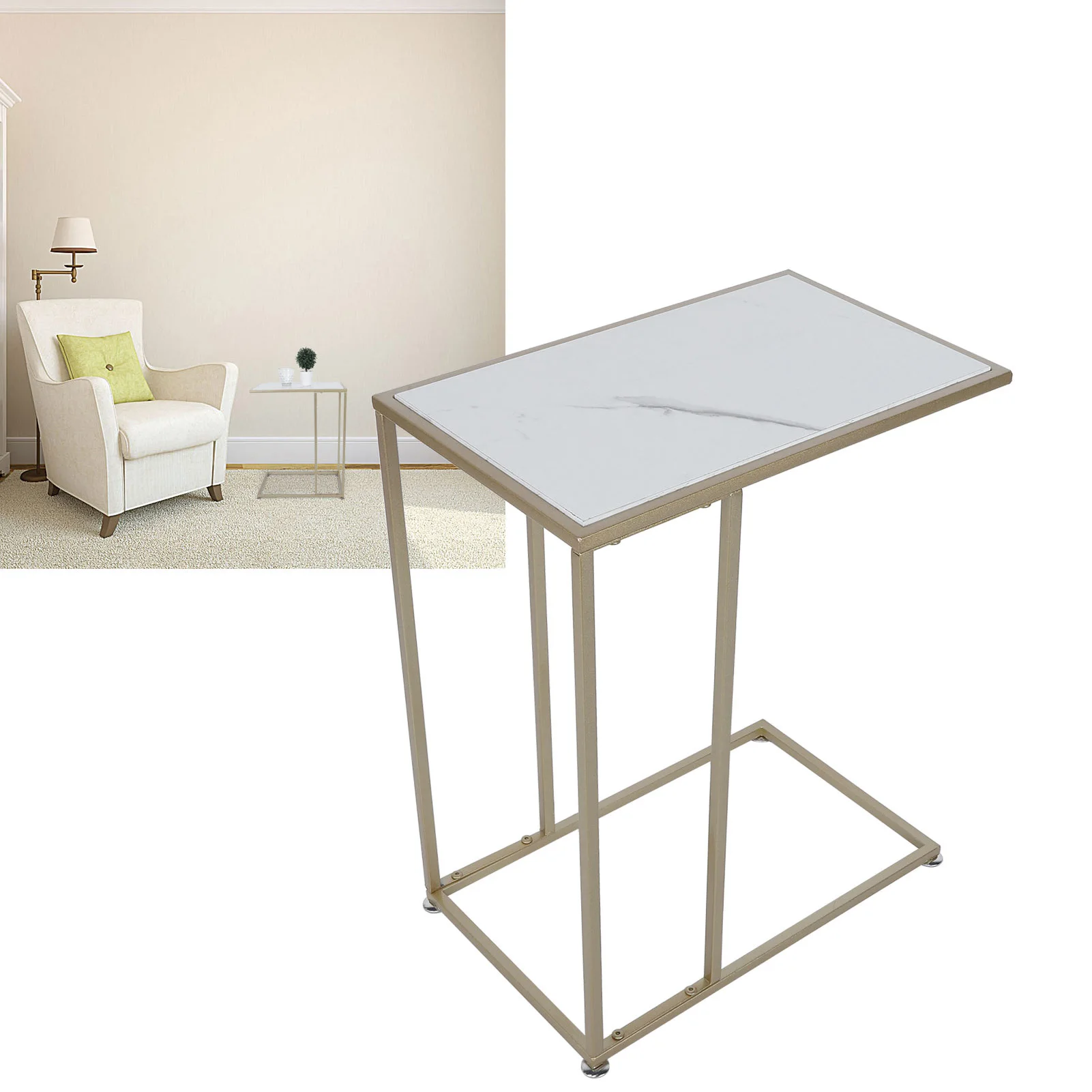 Table basse moderne en forme de C, table à thé, type ouvert, extrémité latérale, chambre à coucher, salon, décoration de bureau