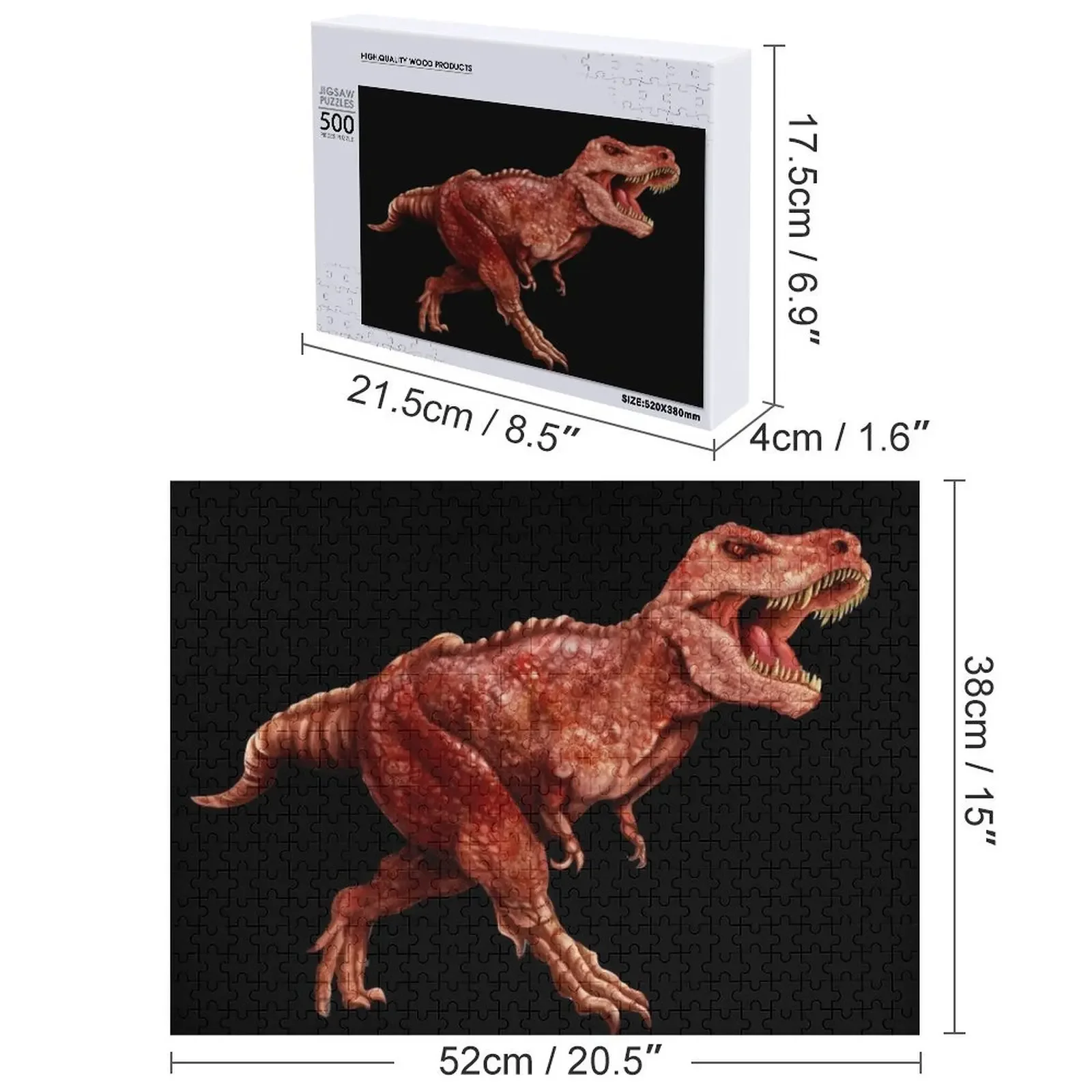 Poderoso tiranossauro rex t-rex ilustração quebra-cabeça presente personalizável novos brinquedos para crianças 2022 quebra-cabeça