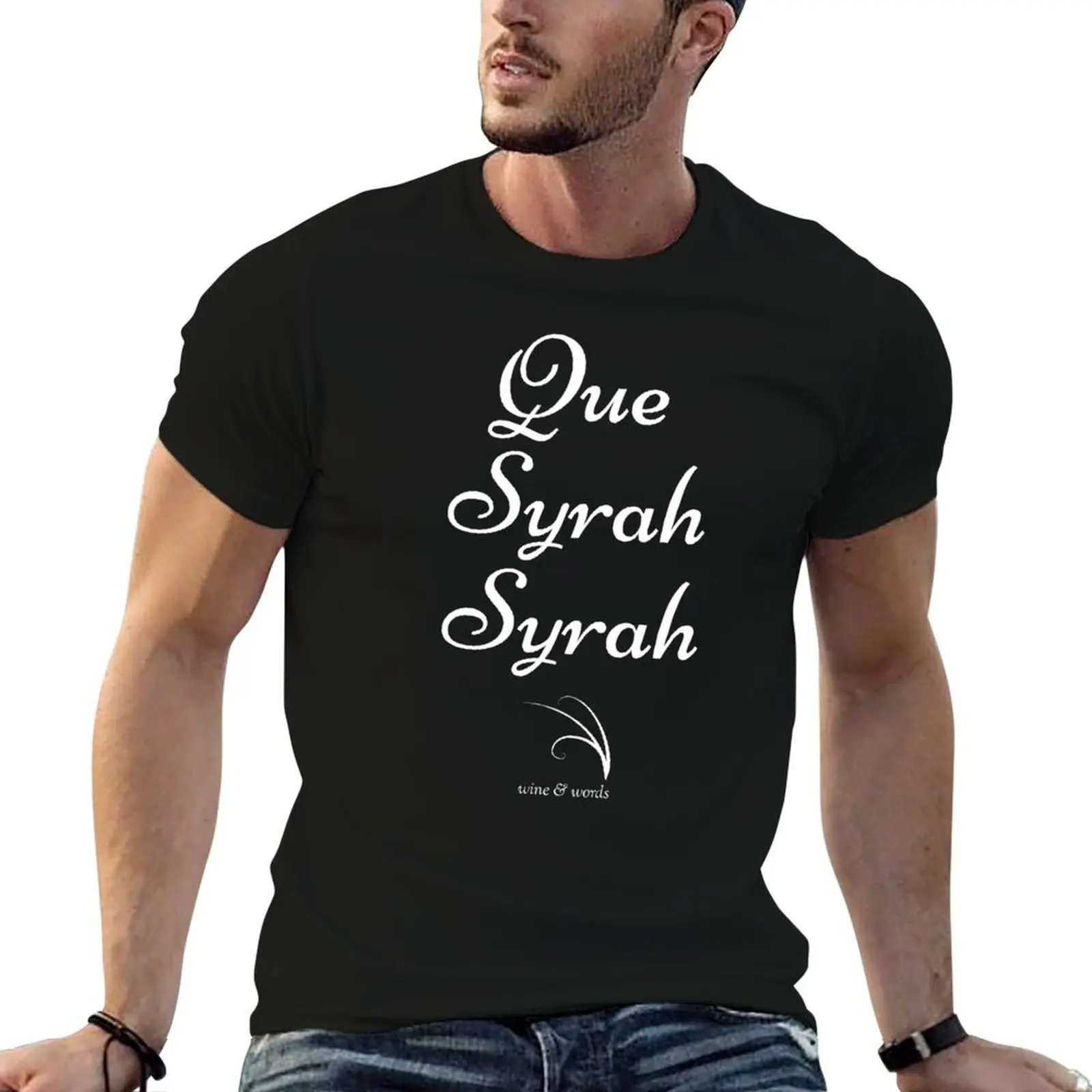 Wine pun-Camiseta Que Syrah Syrah B para hombre, camisetas de marca de lujo de alta calidad, camiseta de lujo para hombre