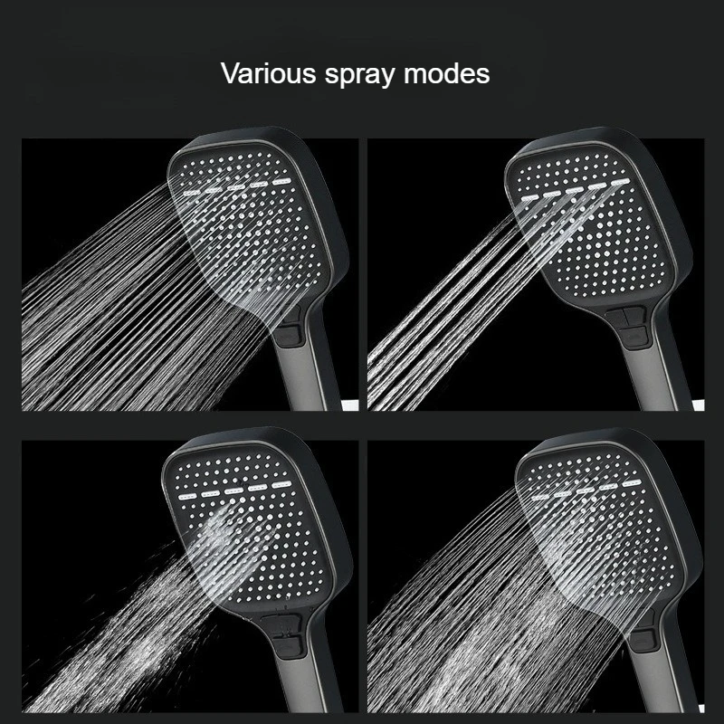 

Grey Silver Handheld Shower High Pressure Bathroom Head Shower Room Shower Head