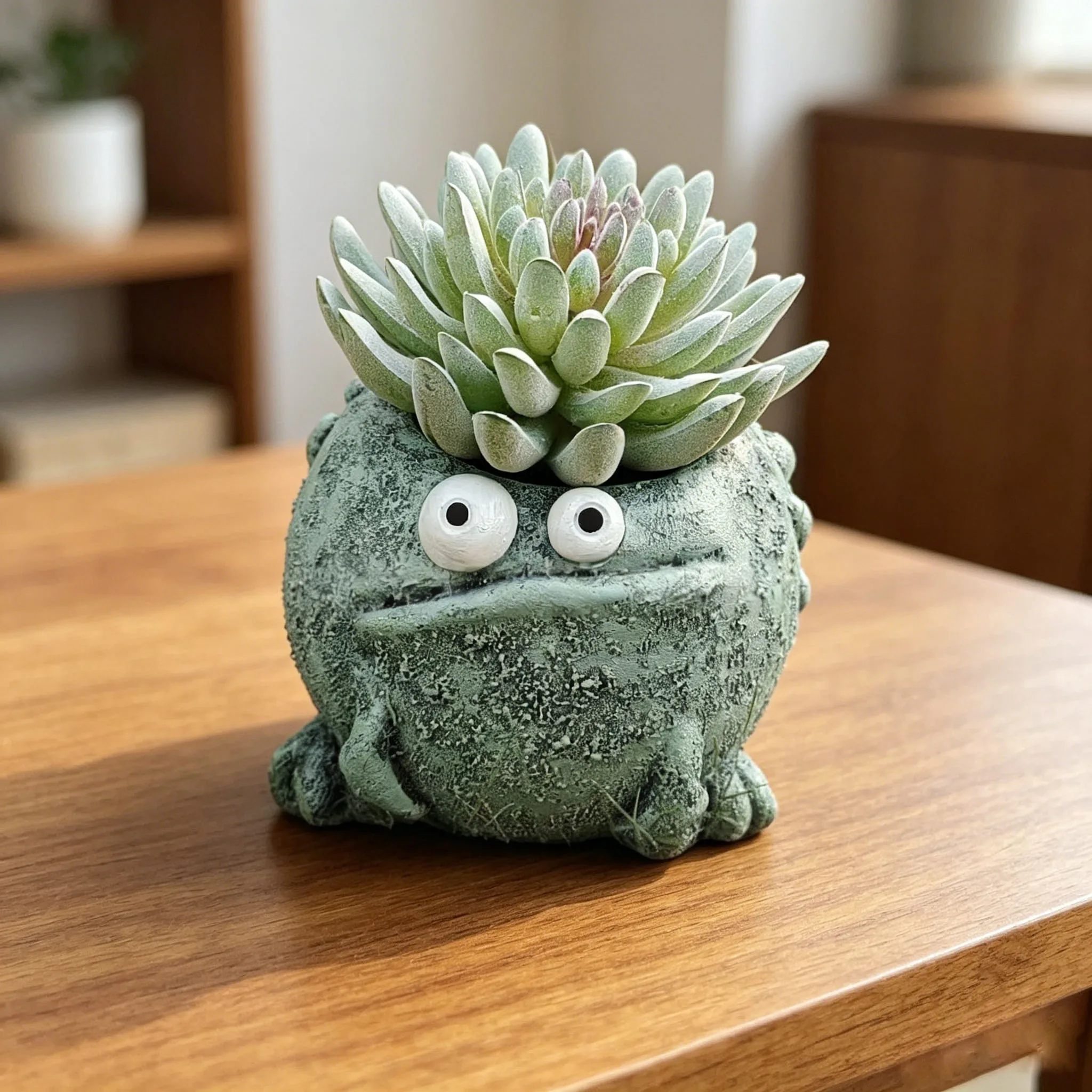 

Resin Frog Planter with Drainage Hole, Big Eyed Frog Flower Pot, Retro Creative Garden Decor Ornament for Indoor Outdoor Yard