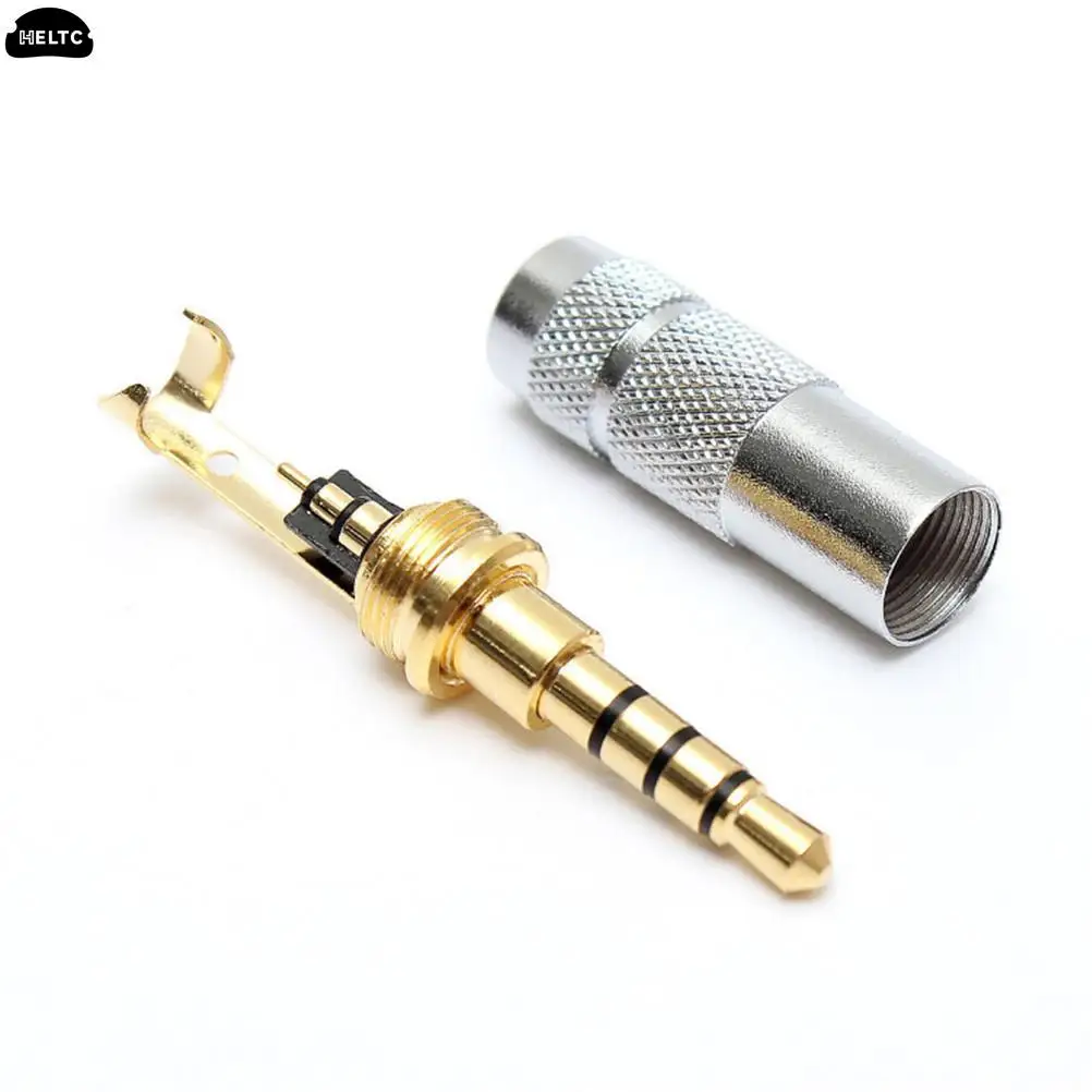 1PCS 3.5mm Stereo 4 Pole Headphone Jack Audio Solders Stereo Headphone Male Plug Jack Audio Solders Connector