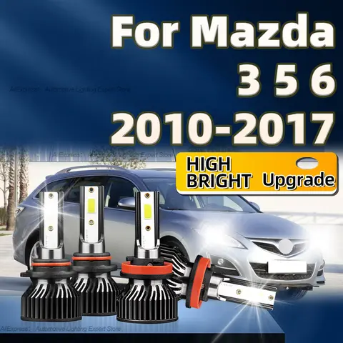 2/4Pcs LED Headlight Bulb CANBUS 50000LM Super Bright Car Light H11 HB3 Turbo Lamp For Mazda 3 5 6 2010 2011 2012 2013 2014-2017