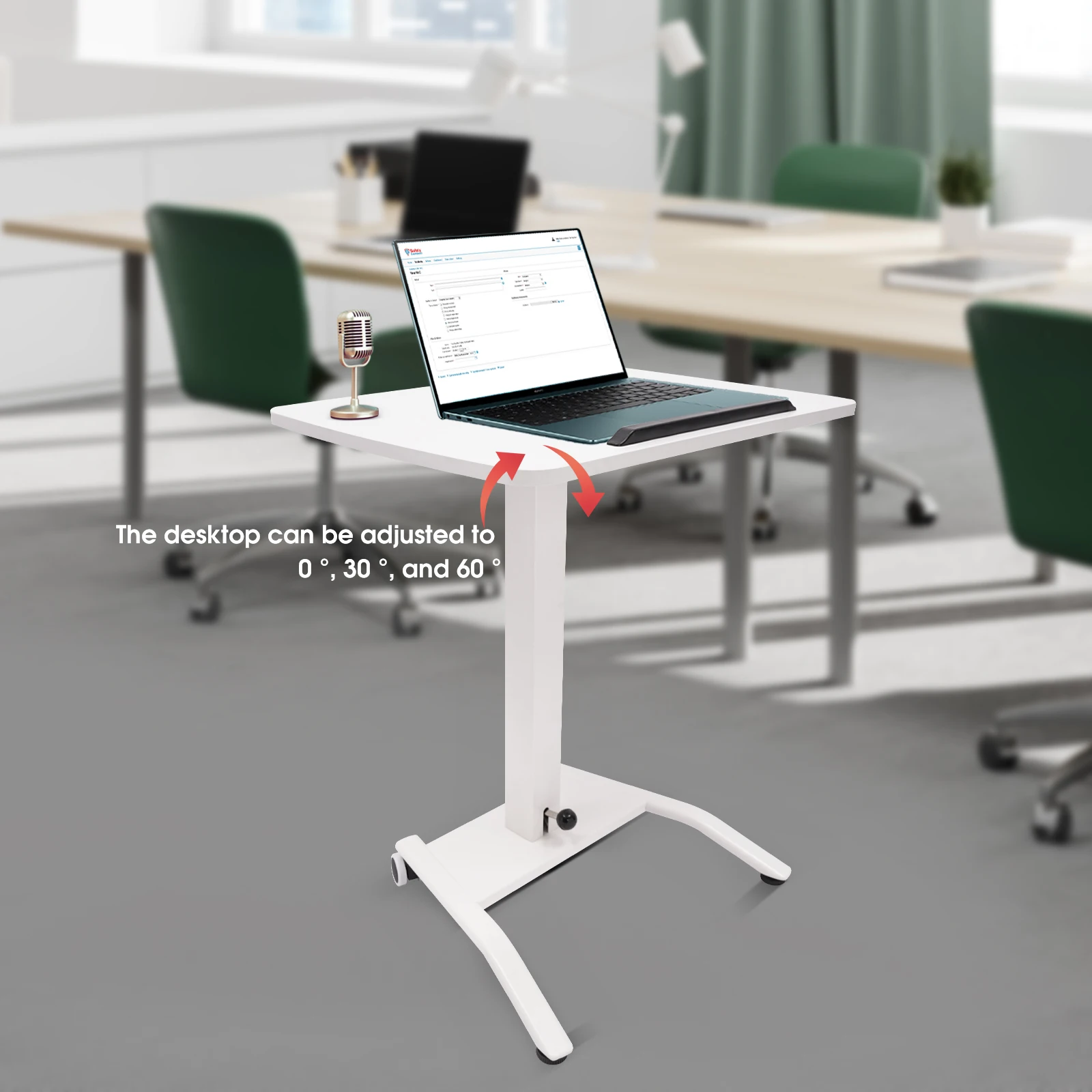 Rv decoração mesa do computador móvel 71-108cm altura ajustável mesa de rolamento em pé mesa de elevação móvel sentado estação de trabalho para