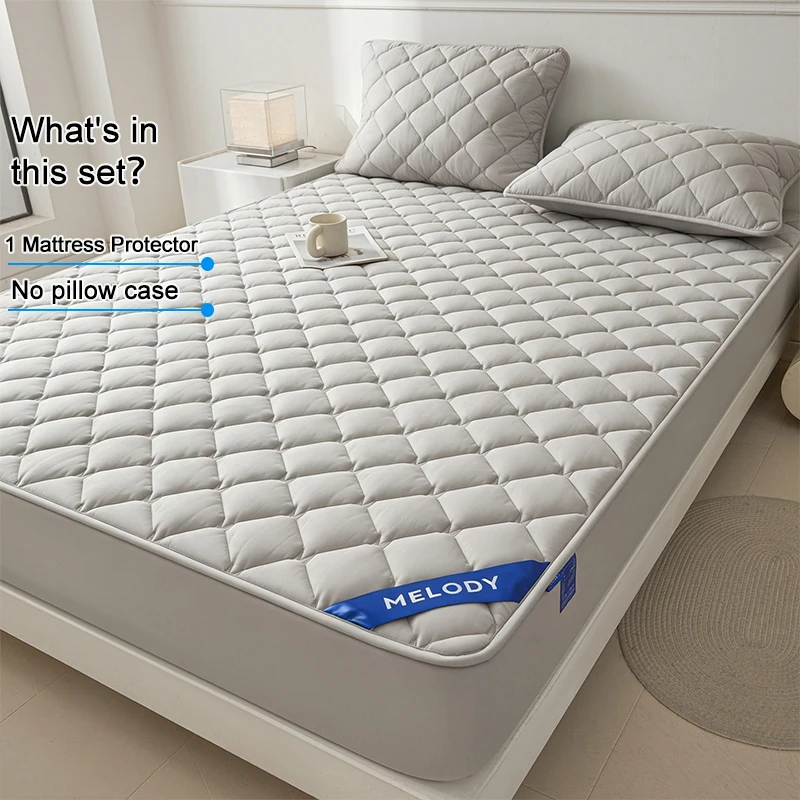 Premium Quilted Cotton Mattress Protector, Soft Quiet Breathable Mattress Cover,Padded Cushioning Against Dust & Dirt,Secure Fit