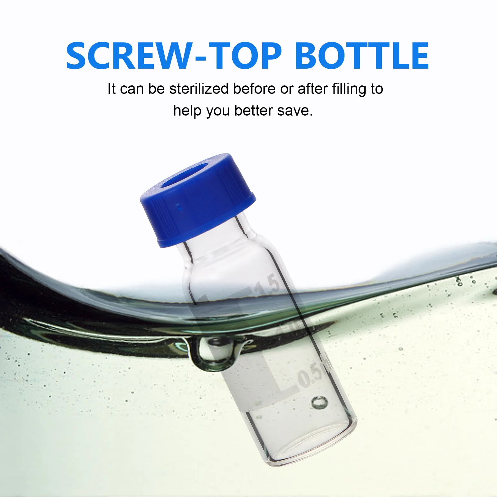 

100Pcs Chromatography Vials Glass Sampling Bottles Airtight Design with Scale for Science Lab Sample Storage Sampling Vial