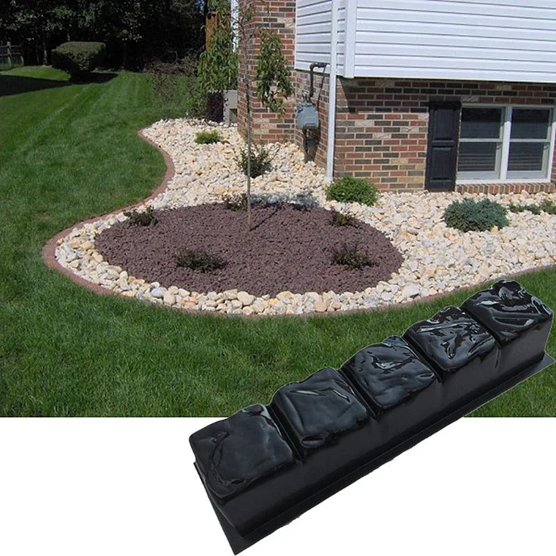 2Piece Simulation Stone Pavement Patio Concrete Stepping Driveway Paving Path Mold Paver Maker Garden Fence Mould ABS