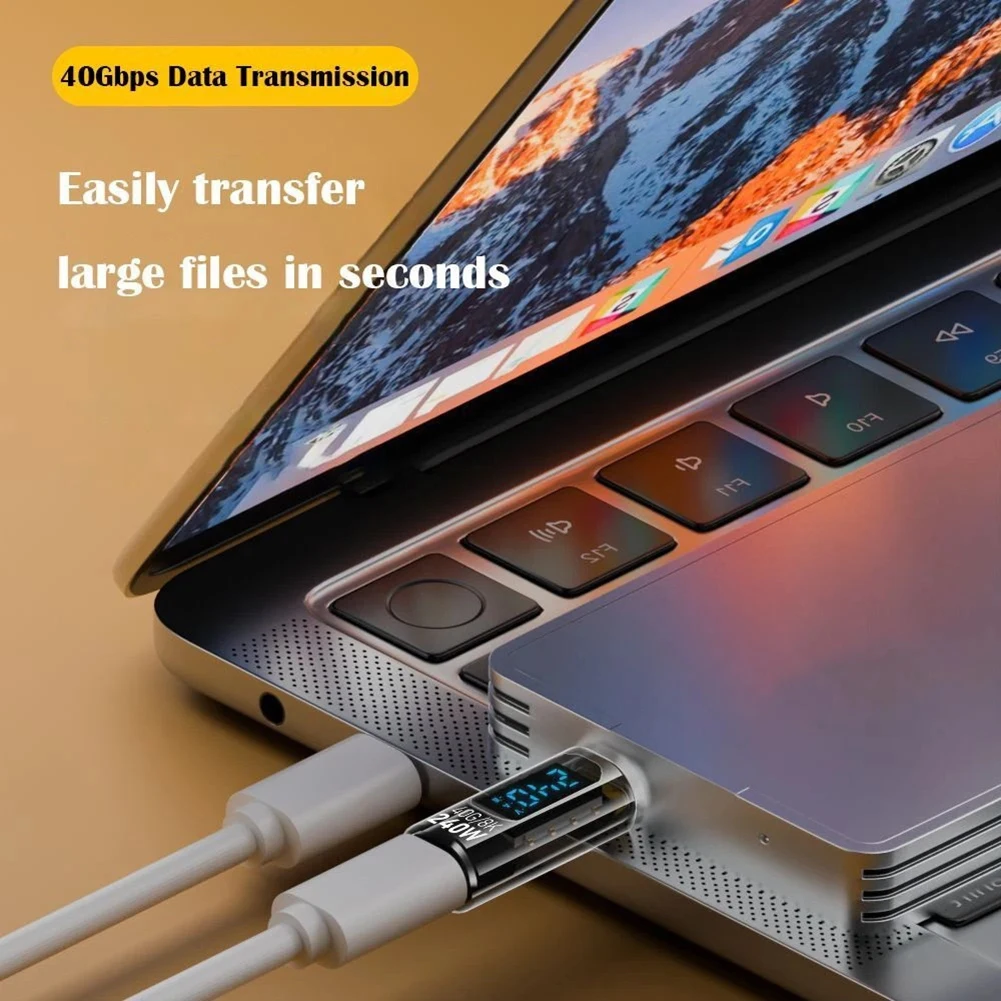 240W USB C Tester 2 Pack LED Digital Display Power Voltage Current Meter 40Gbps Data Transmission For Laptop For Smartphone Tool
