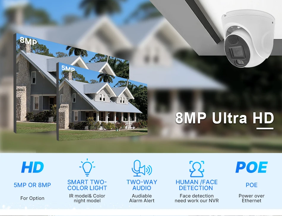 4K 16Channel 8MP Outdoor Home Camera Security System PoE NVR Kit Cctv Ip Cameras Surveillance Security Camera System
