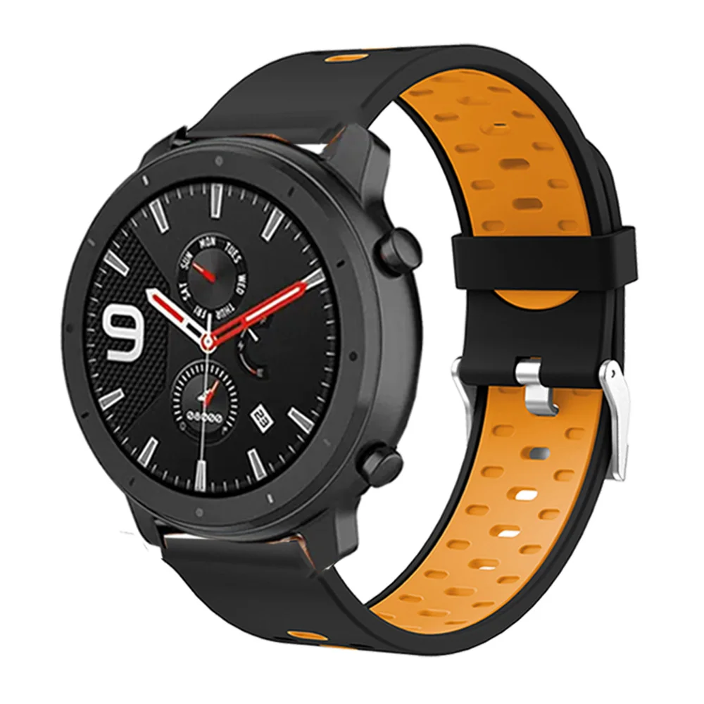 Pasek silikonowy 20 mm do zegarka Huami Amazfit BIP ze srebrną klamrą do Huami Amazfit Active