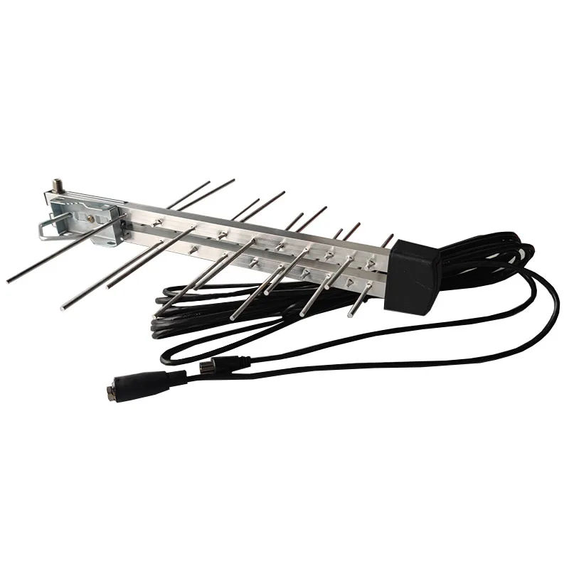 Mini HDTV Outdoor Digital Amplified VHF UHF TV Antenna Yagi Antenna 20 Element 47-860MHz HD 4K 1080P FM Radio Multiple Programs