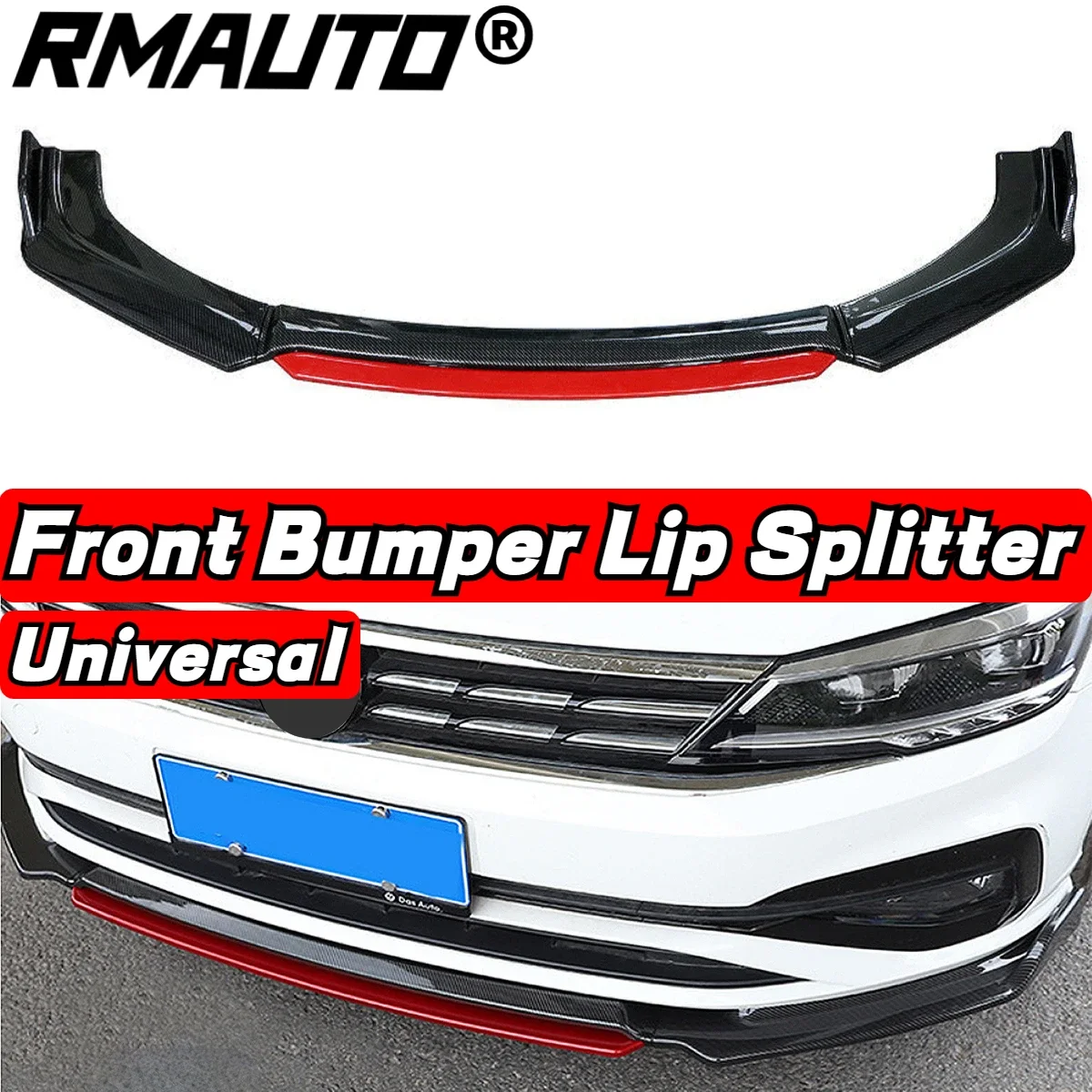 

RMAUTO 4Pcs Car Front Bumper Lip Spoiler Splitter Diffuser Chin For Toyota For BMW E60 E90 F30 F10 For Audi A3 A4 A5 Body Kit