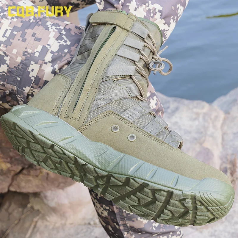 2024 New Summer High-Top Zipper Men\'s Fan Desert Mountaineering Special Boots