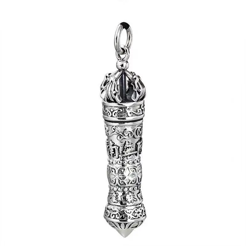 Retro Namo Amitabha Male Female S999 Silver Chain Necklace Pendant for Buddhism Women Men Birthday Party Jewelry Accessories