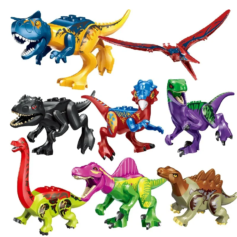 Décennie s de construction de figurines de dinosaures, briques d'assemblage, jouets de figurine d'anime, compatibles avec 208.assic World, 8 pièces par ensemble