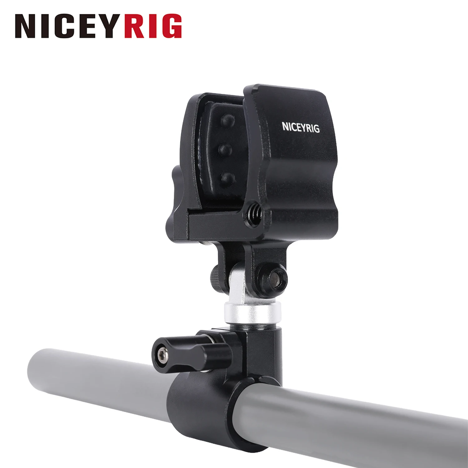 

Niceyrig Shotgun Microphone Holder Clamp with 15MM Single Rod Clamp/Rail Block (18 - 35 mm)