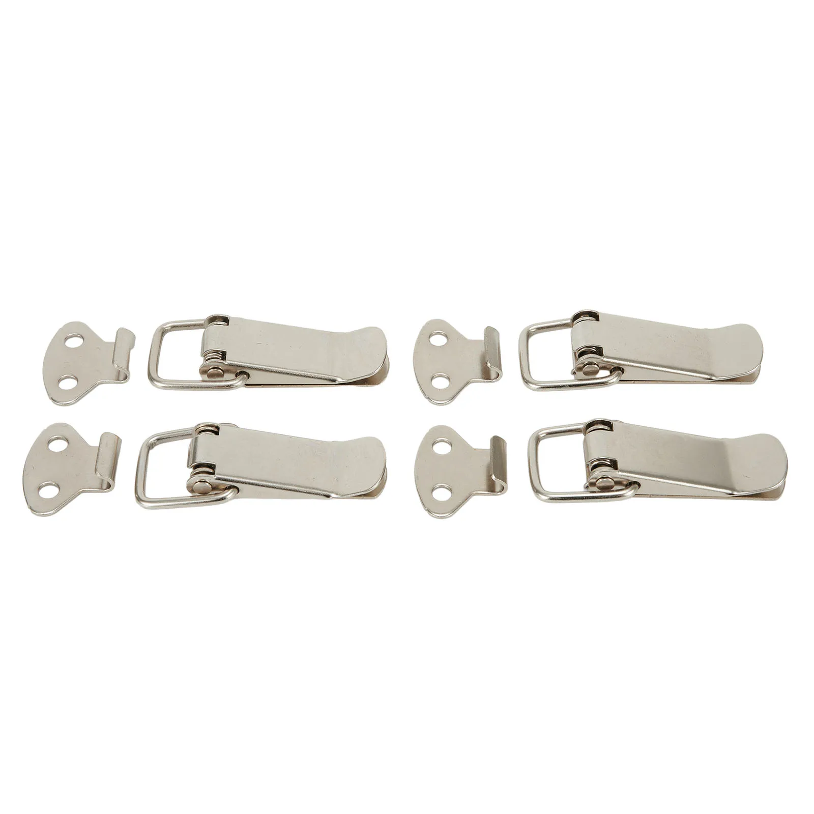 4pc Latch Catch Stainless Steel Cabinet Boxes Handle Toggle Lock Clamp Hasp Wooden Box Metal Lock Wooden Box Anti-theft Lock