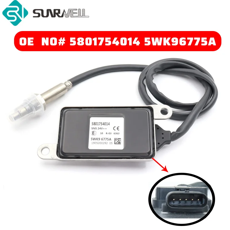 5801754014 5WK96775A 5WK9 6775A 24V Nitrogen Oxygen Sensor  For IVECO Trucks Buses Diesel Exhaust Gas Detection Nox Sensor