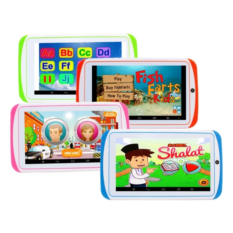 Tablettes 7 ''pour enfants Android 9 WIFI 2G RAM 16GB ROM 1024x600 IPS RK3126 Quad Core tablette éducative pour enfants cadeau