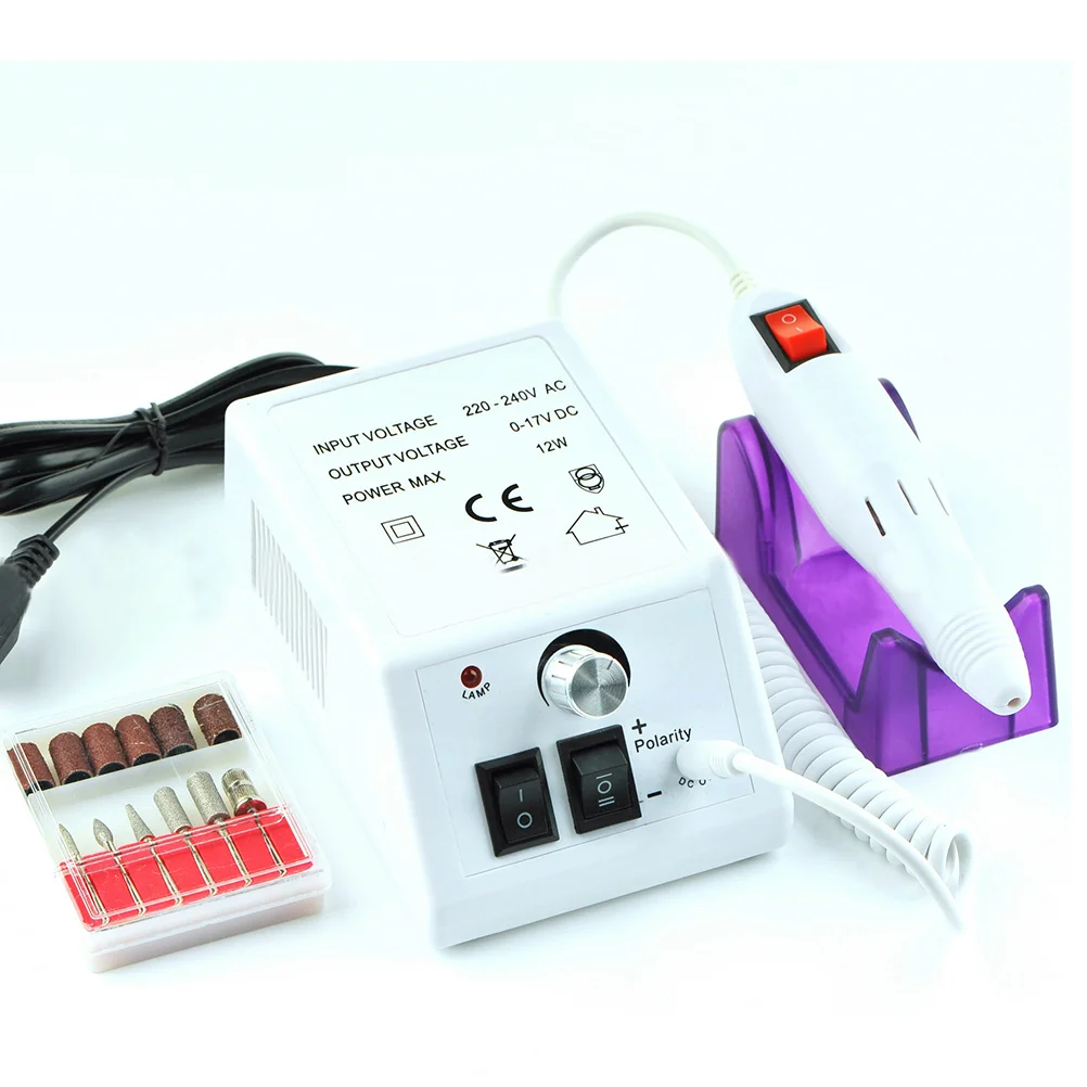 ماكينة حفر الأظافر الكهربائية 20000 مجموعة مانيكير وباديكير احترافية مع 6 لقم معدنية و6 أشرطة صنفرة للطبيعة #4