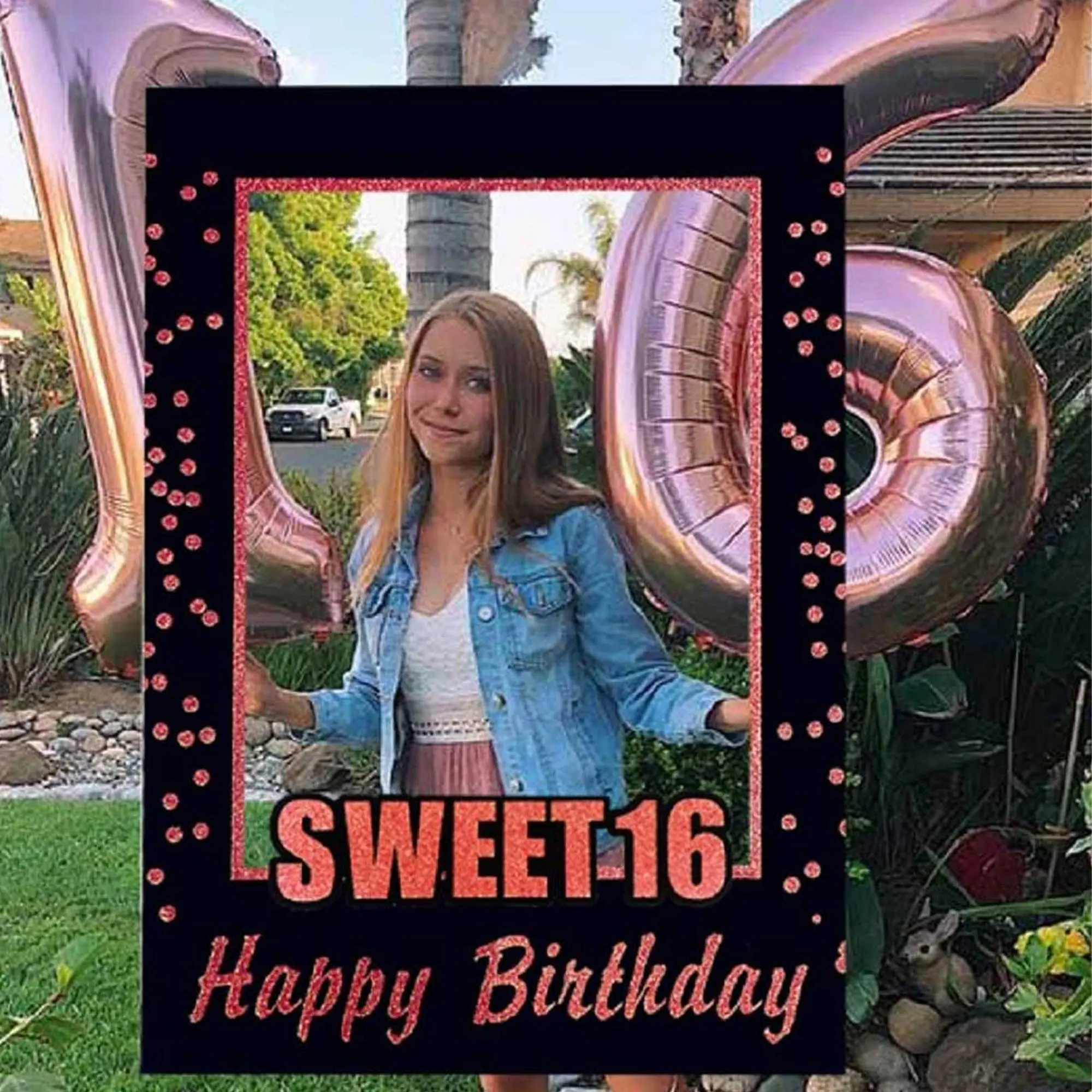 Rose Gold Sweet 16 Birthday Gift 16th Birthday Party Supplies Photo Booth Props 16th Birthday Photo Frame Birthday Photo Frame