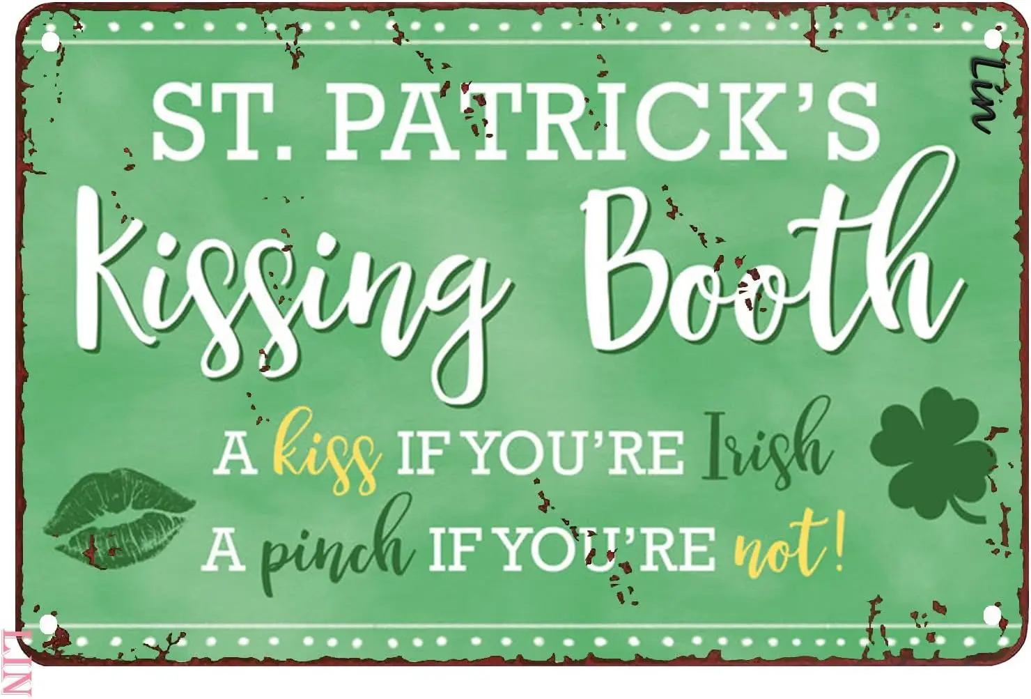 St. Patrick's Day Wall Decor St. Patrick's Day Kissing Booth Shamrock Door Decor Metal Sign Vintage Home Decor Rustic Al sign